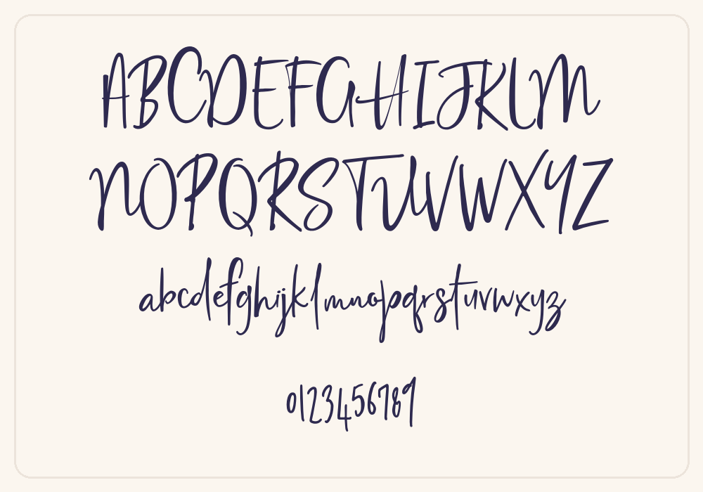 Bridgetown Font alphabet A to Z