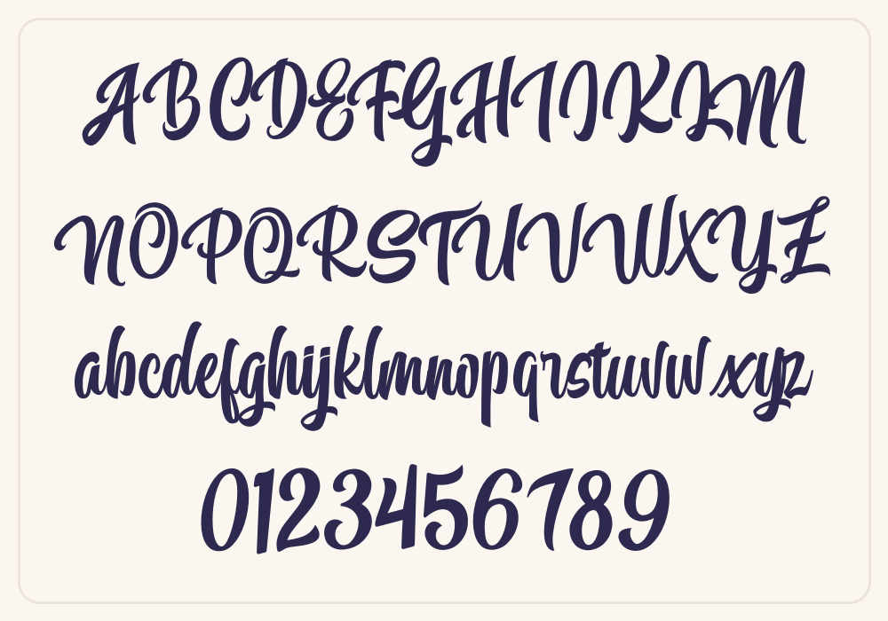 Calling Font alphabet A to Z
