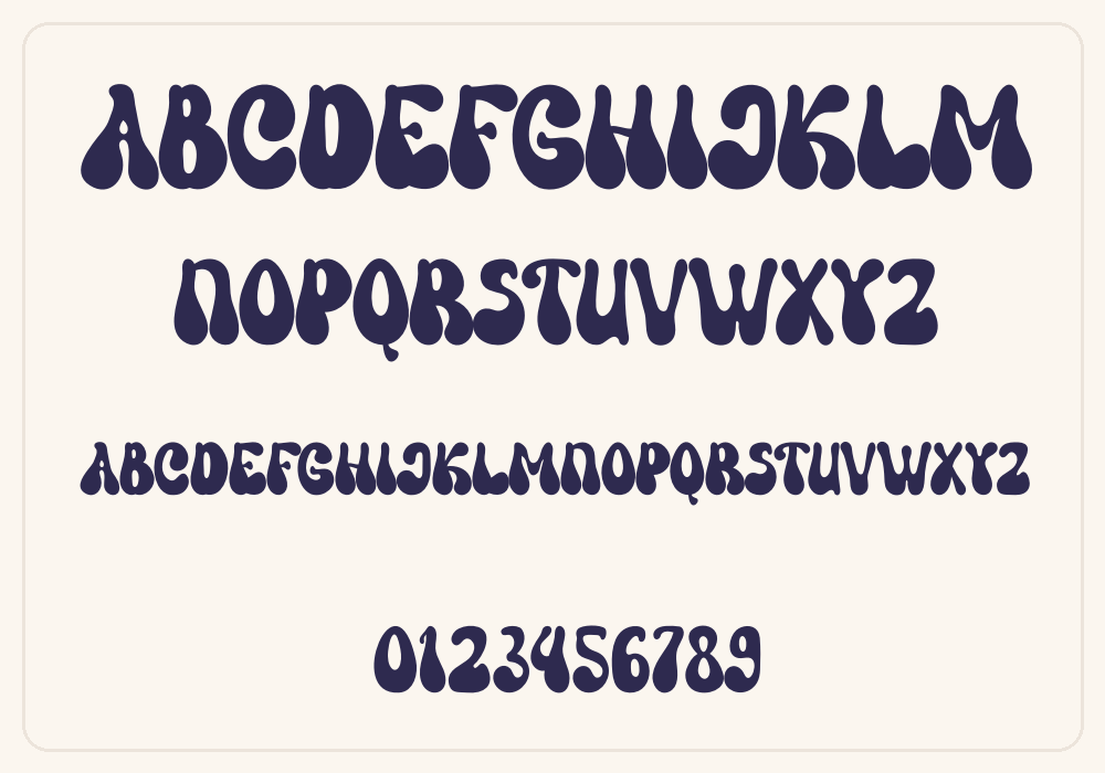 Funky Retro alphabet A to Z