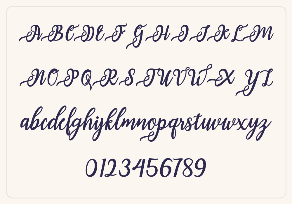 Issabeta Script alphabet A to Z