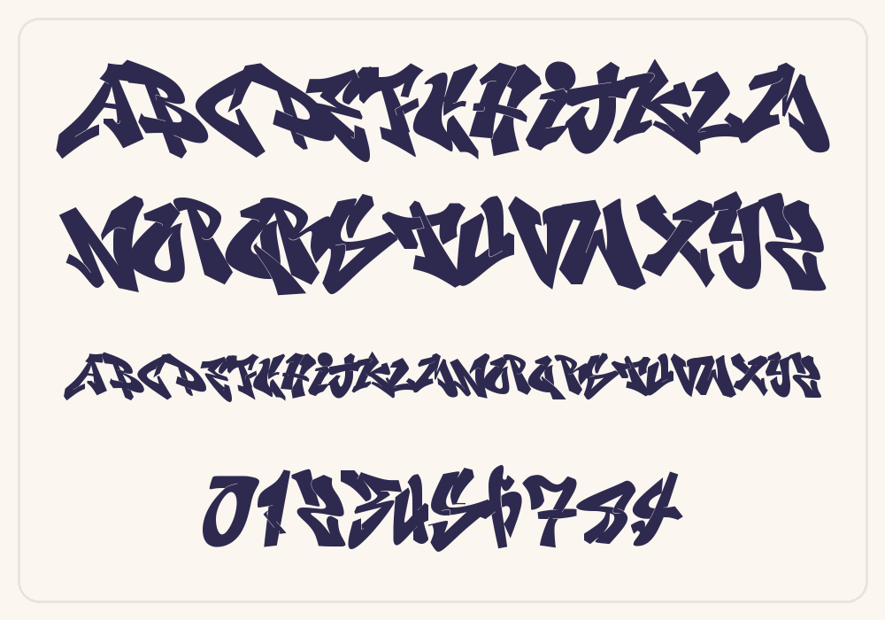 Notress Graffiti alphabet A to Z